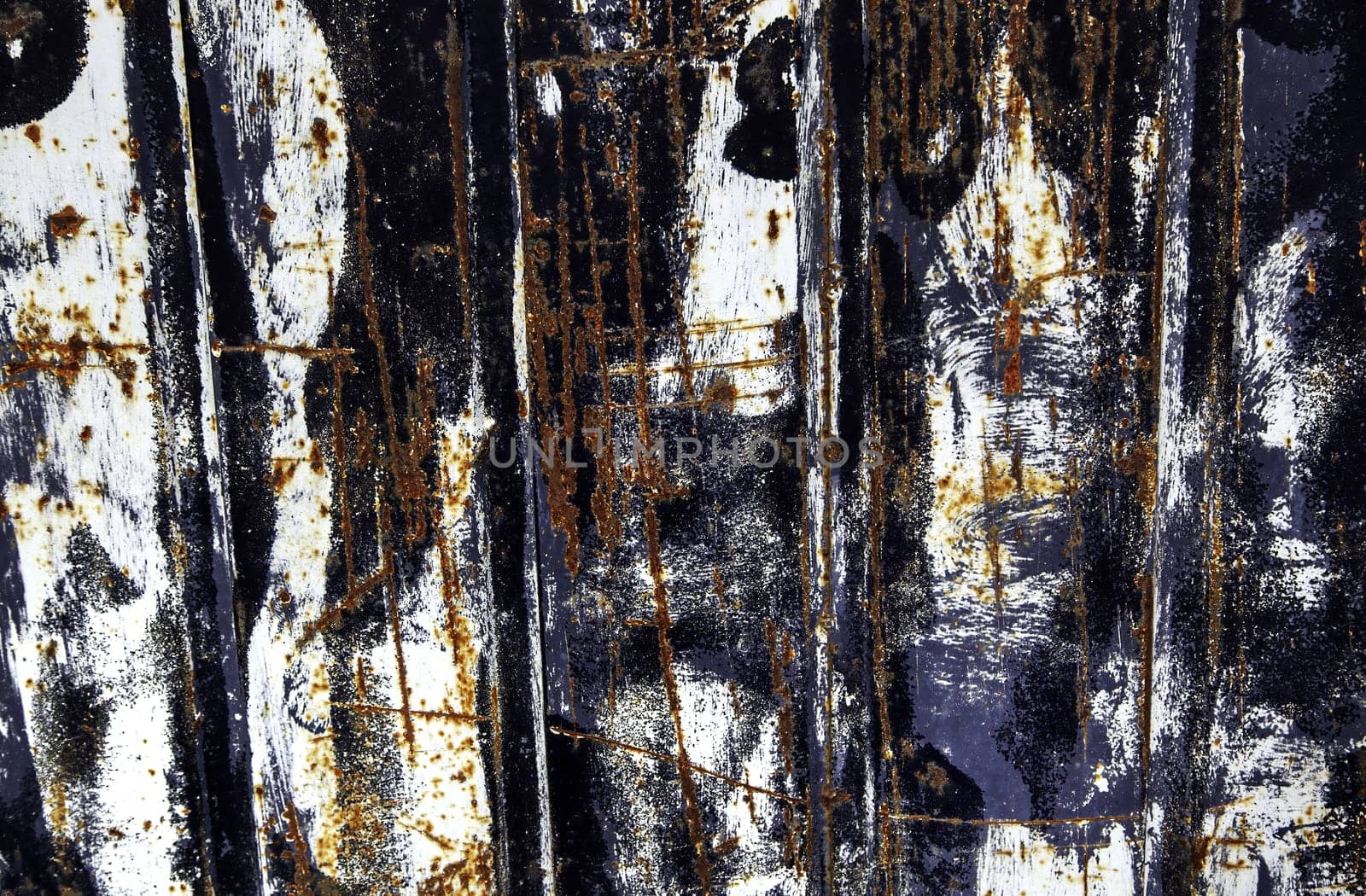 Detail of old dirty and damaged metal wall, rust