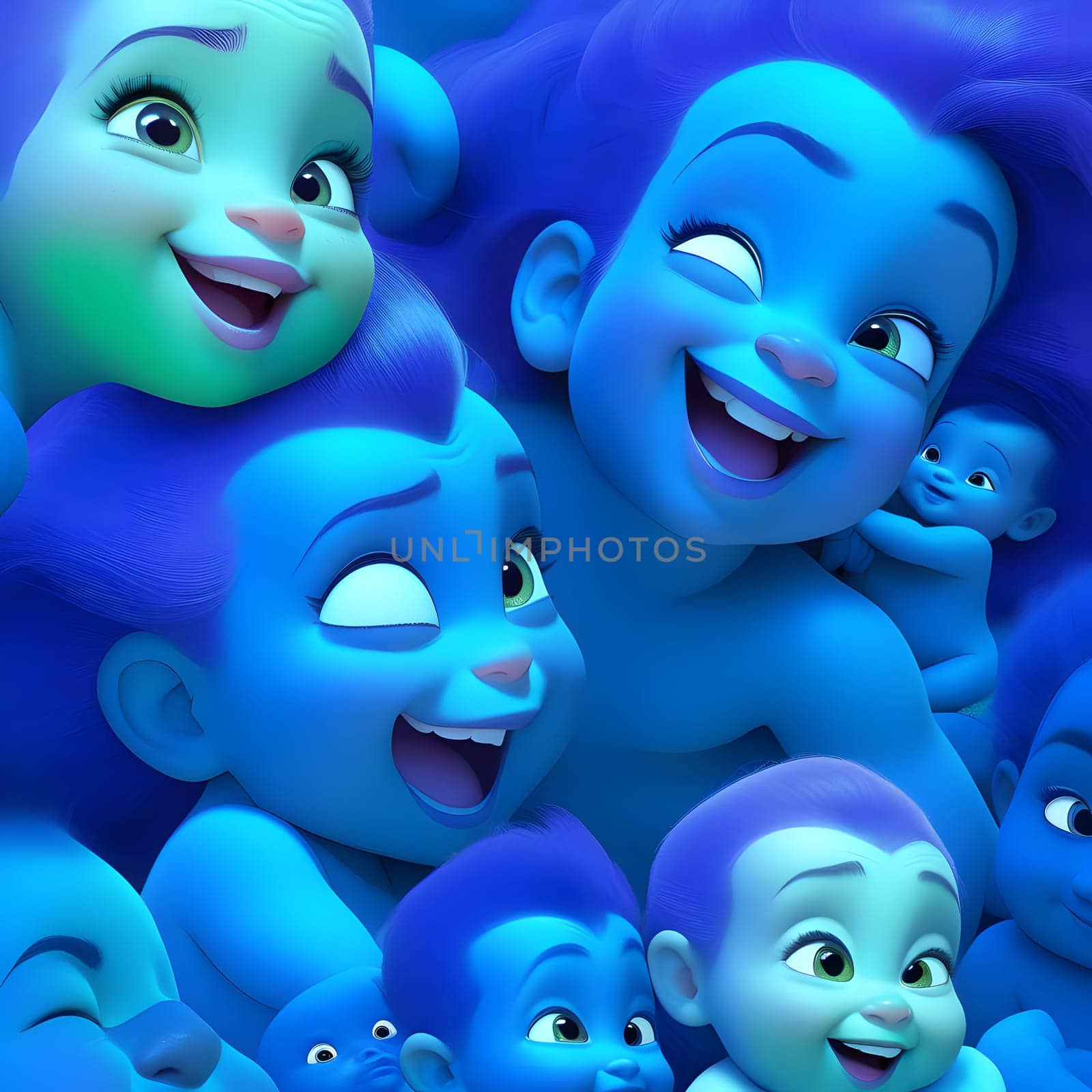 cute little babies look into the camera