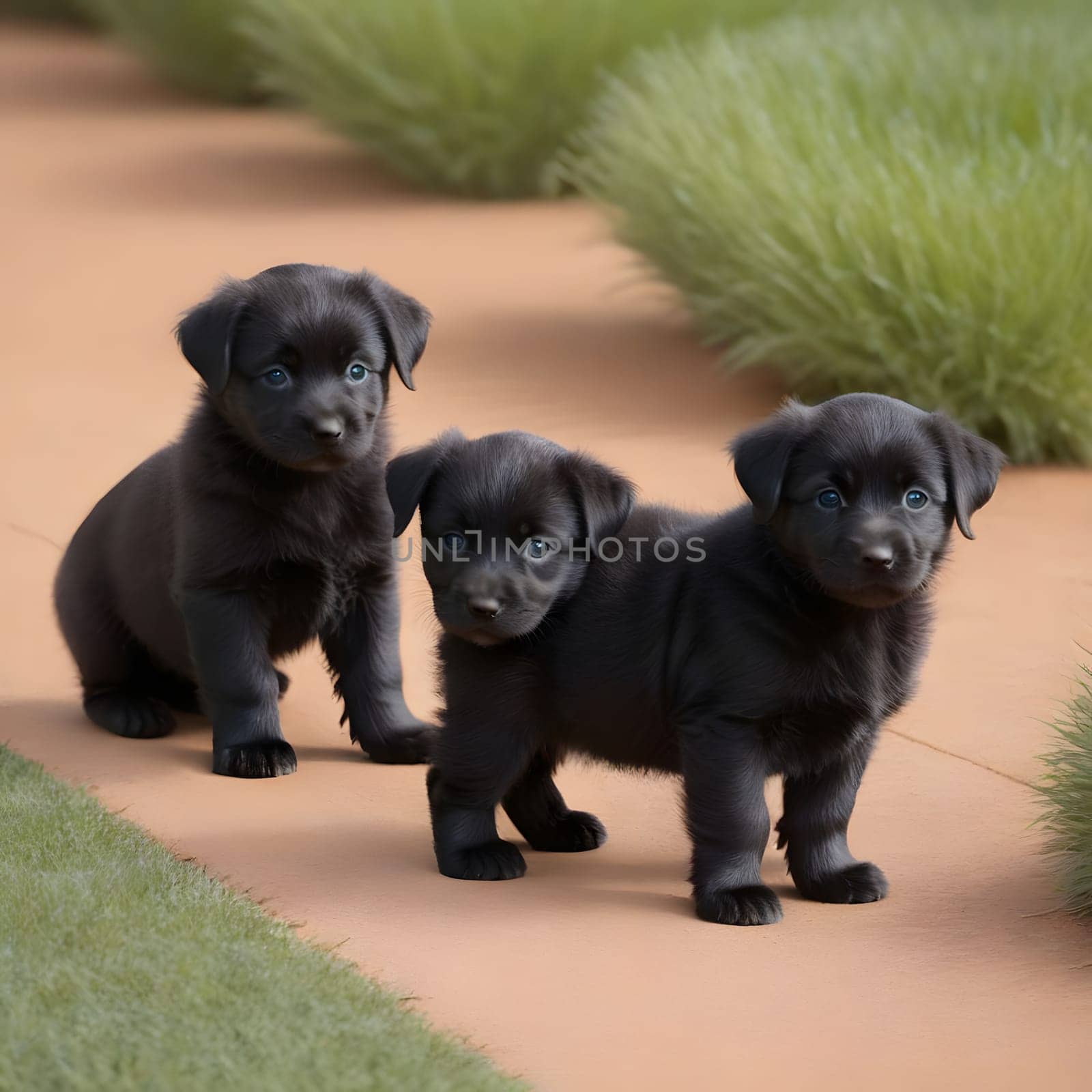 cute little babies look into the camera
