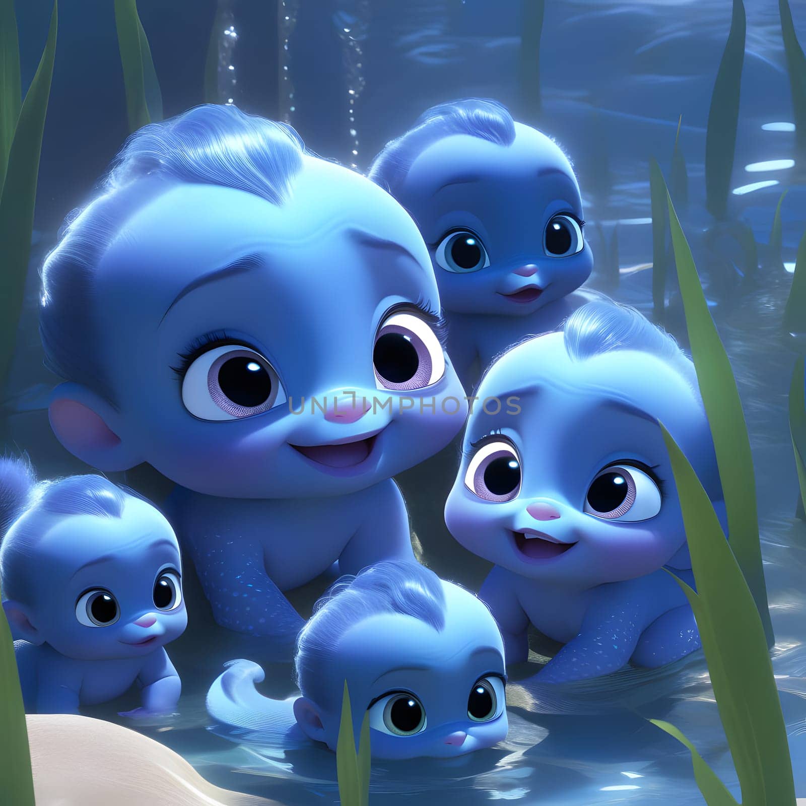 cute little babies look into the camera
