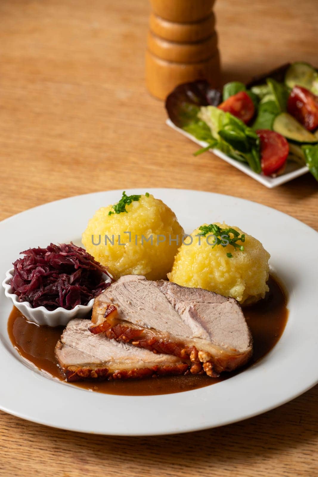 bavarian roast pork with dumplings