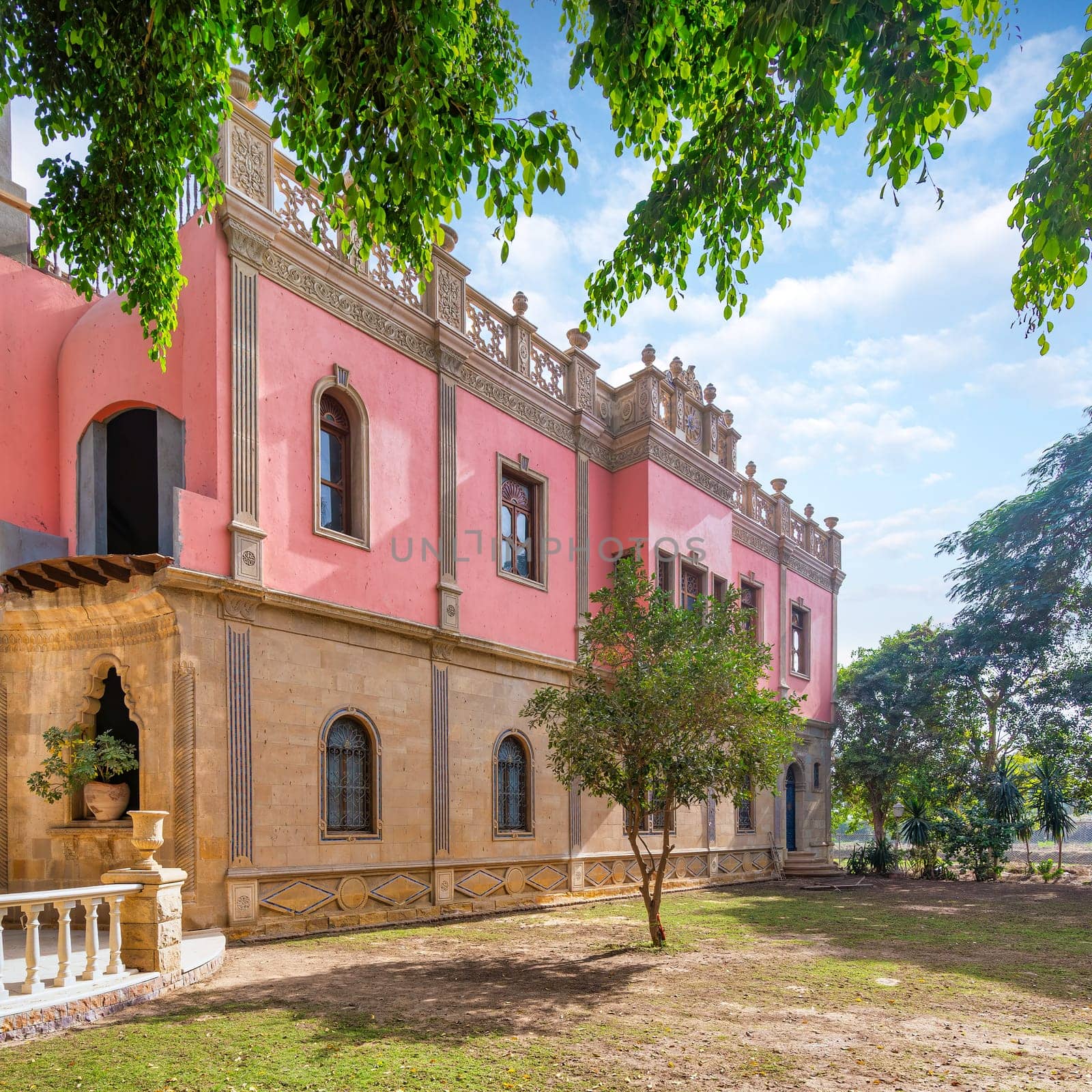 Morning shot of Prince Naguib Palace with intricate Mamluk Architecture, Cairo, Egypt