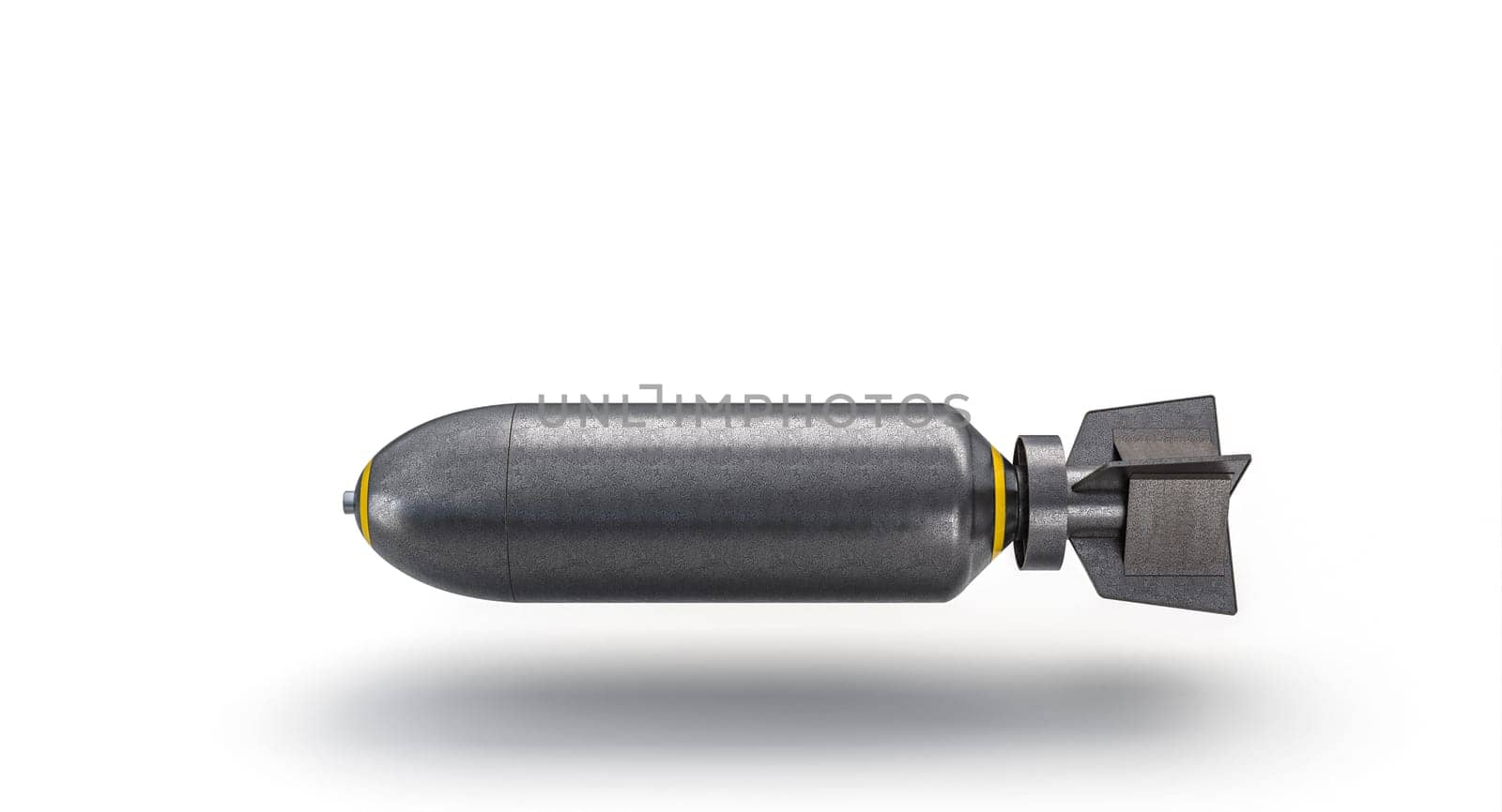 Aerial bomb on white background. war danger concept. 3d render