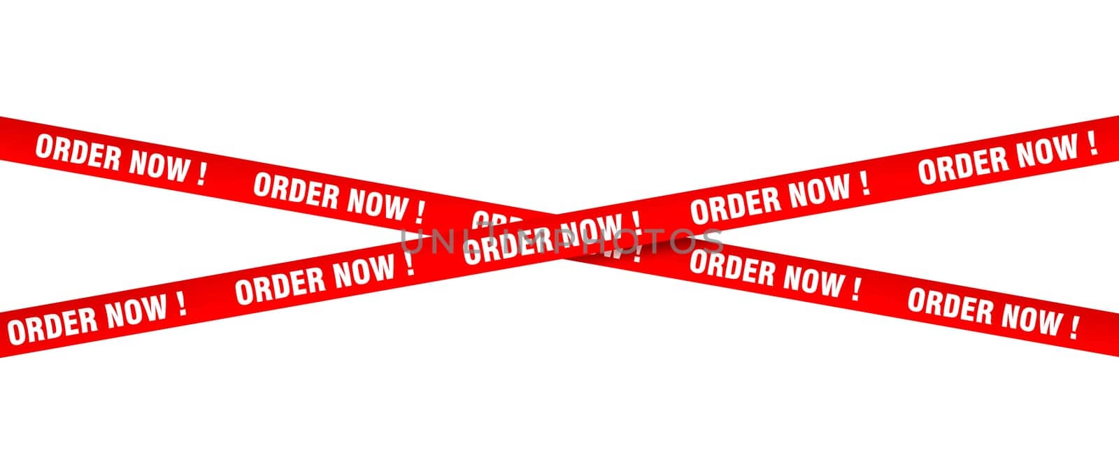 red ribbon banner order now!  isolated  transparent background 3d