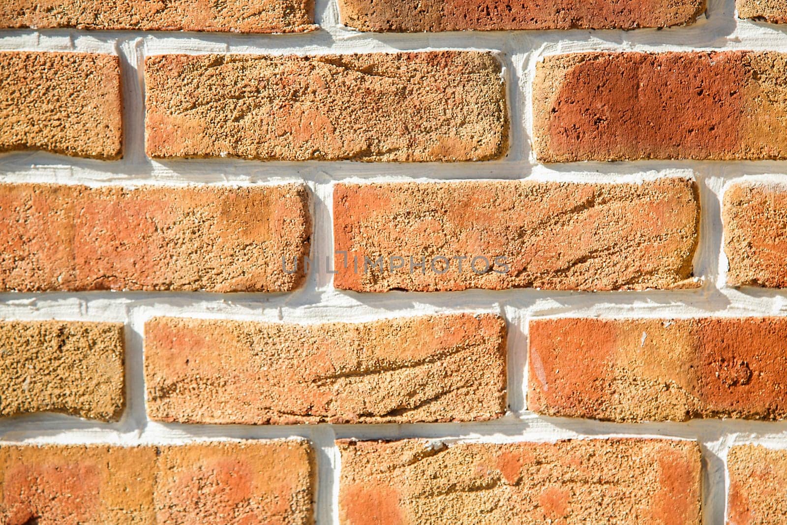Close-up of a brick wall with a textured surface in shades of orange and red, background image