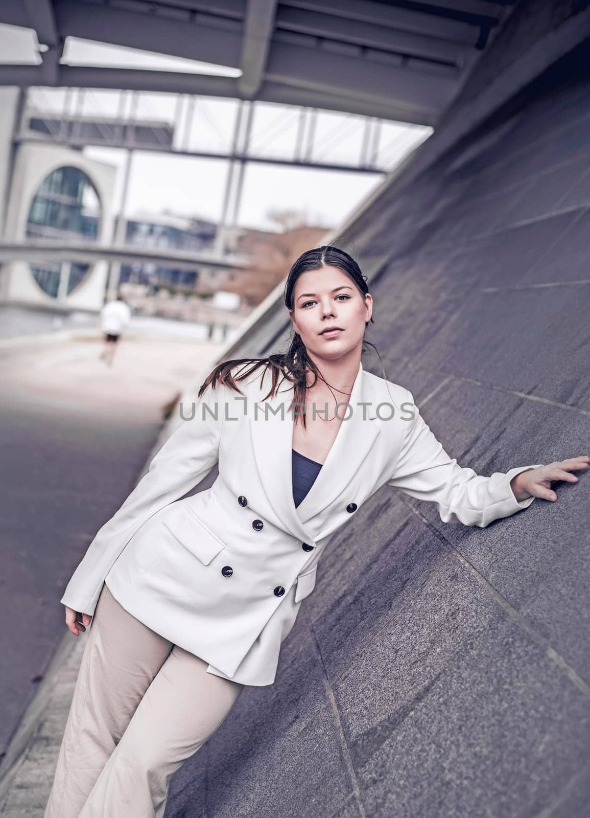 self-confident young woman in the city