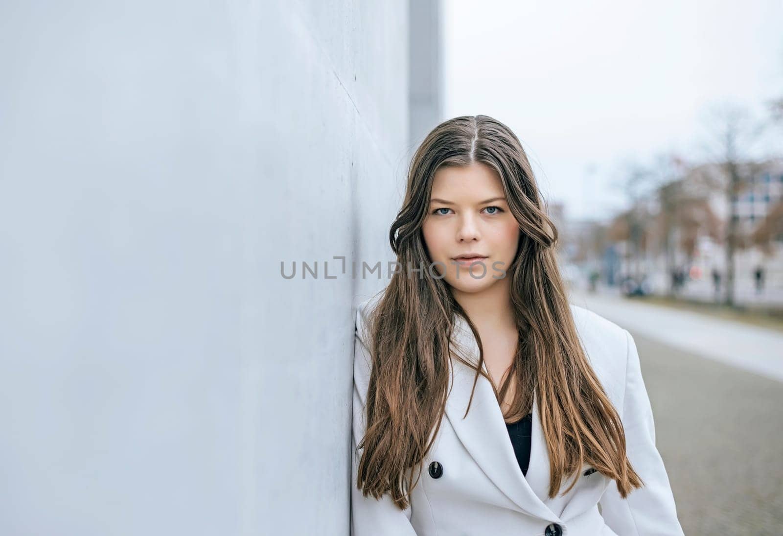 sensual young woman in the city
