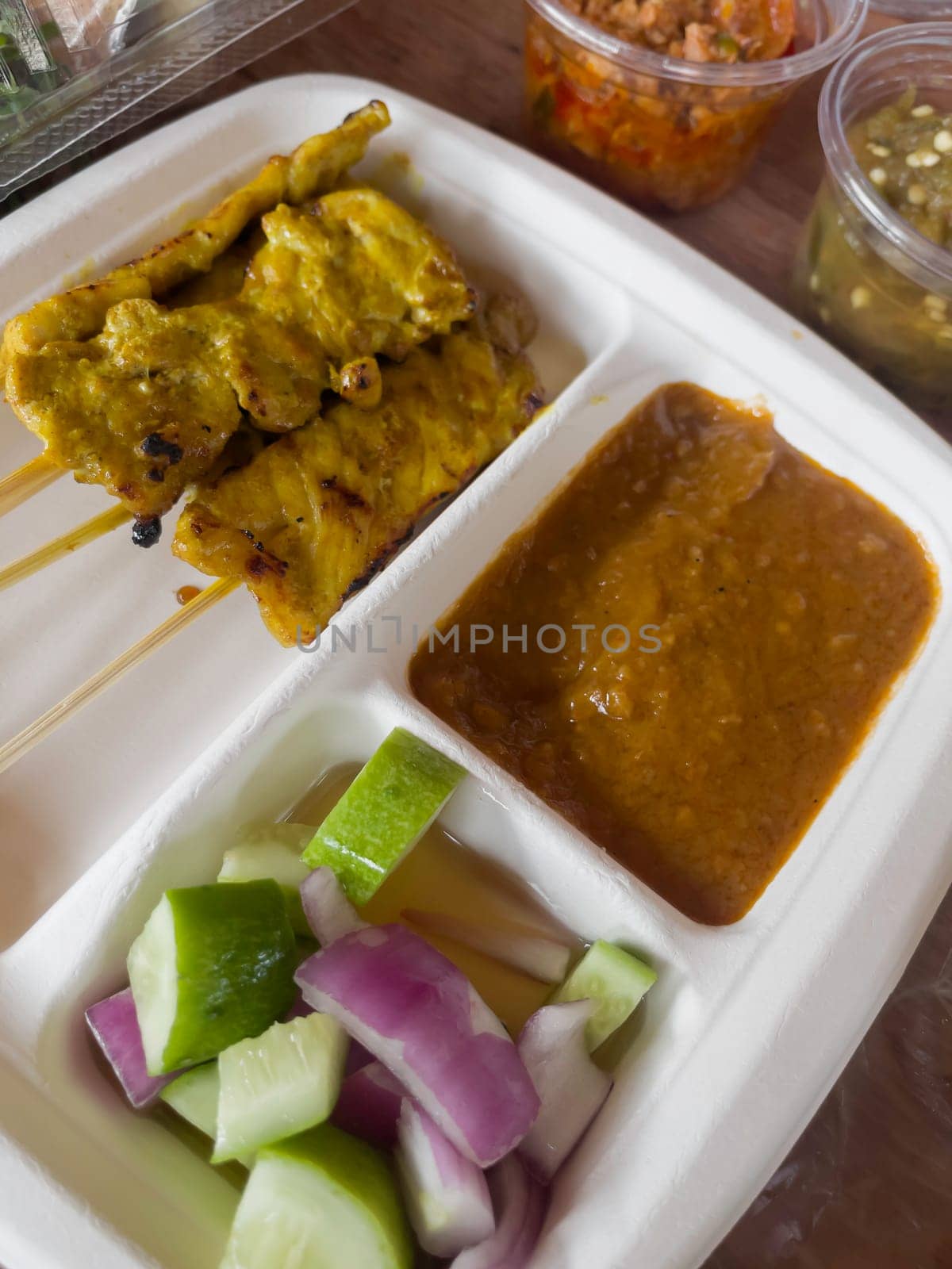 Street food pork satay thai cuisine, stock photo