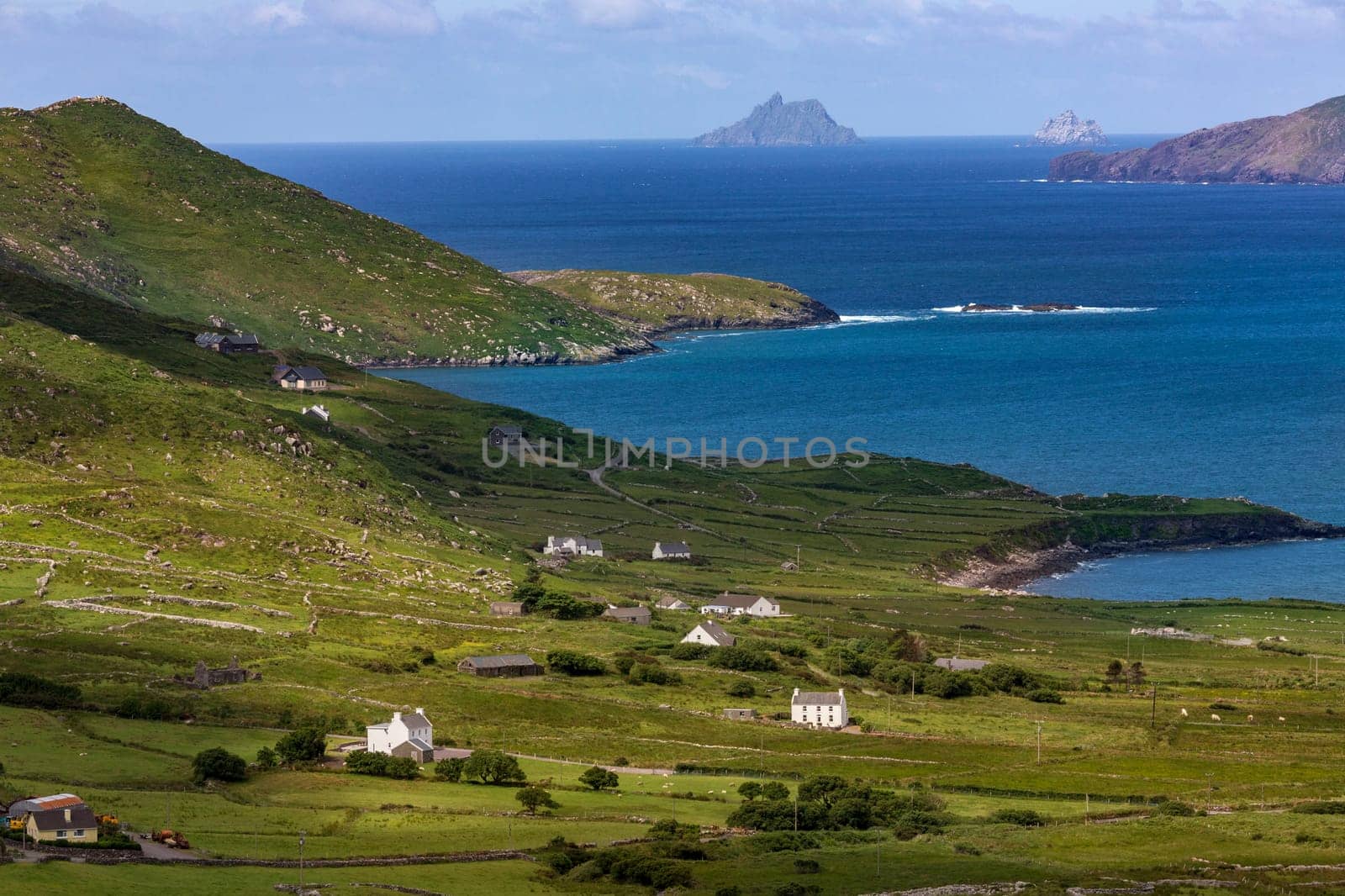 The scenic coastline on a part of the 'Ring of Kerry'. This is a 179km long circular tourist route in County Kerry, southwest Ireland.