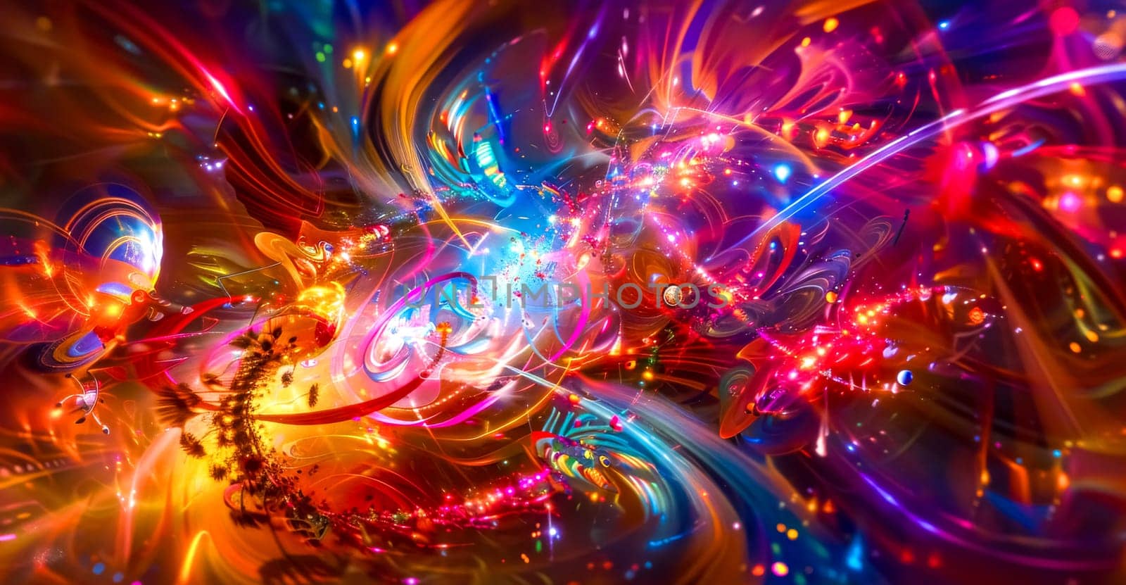 Swirling and luminous abstract lines are blending in a colorful and vibrant background, perfect for any project that requires energy and dynamism