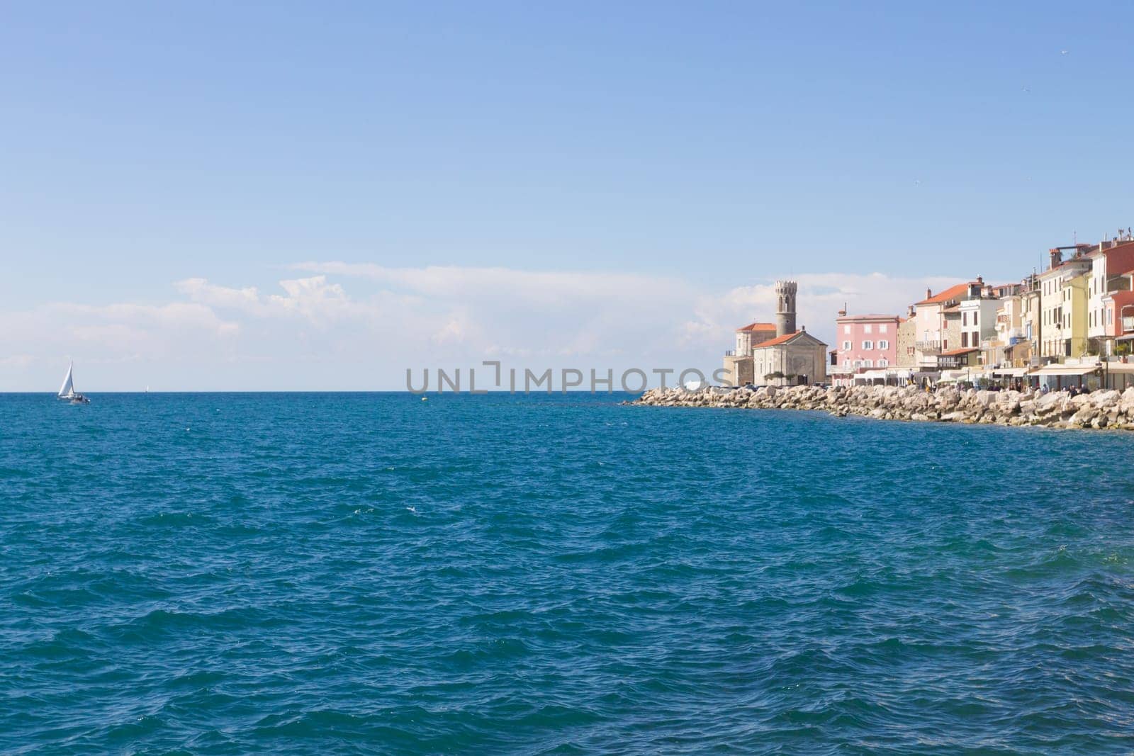 Piran medieval town view, Slovenia. Istria landmark