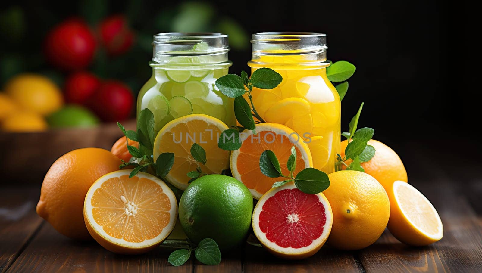Freshly Squeezed Citrus Juice. Refreshing and Healthy Beverage