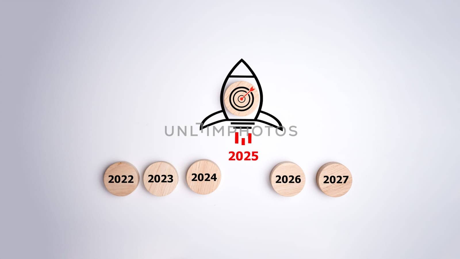 2025 internal missile launcher rising from another year to prepare to reach the target and prepare merry christmas and happy new year concept, Planning your business strategy for the coming year.