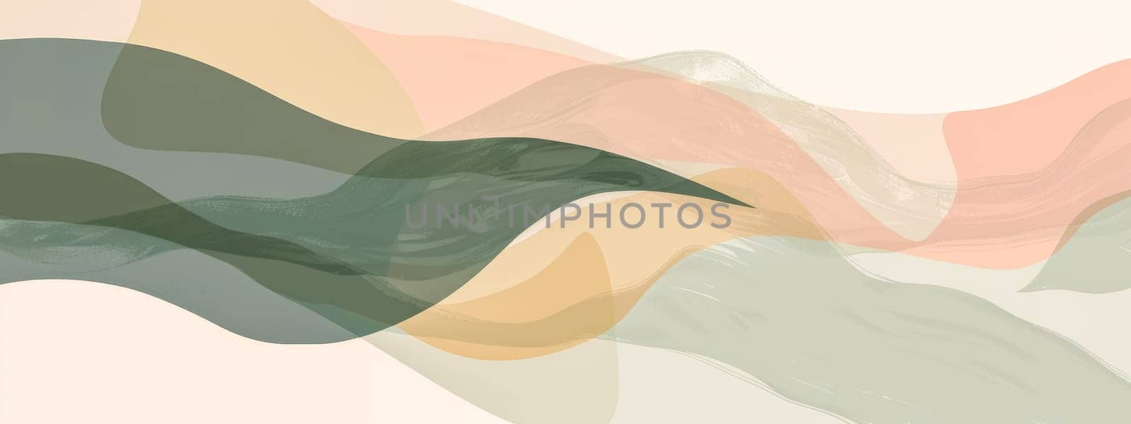 Pastel colors and organic forms intertwining create a sense of fluidity and movement, ideal for backgrounds or design elements