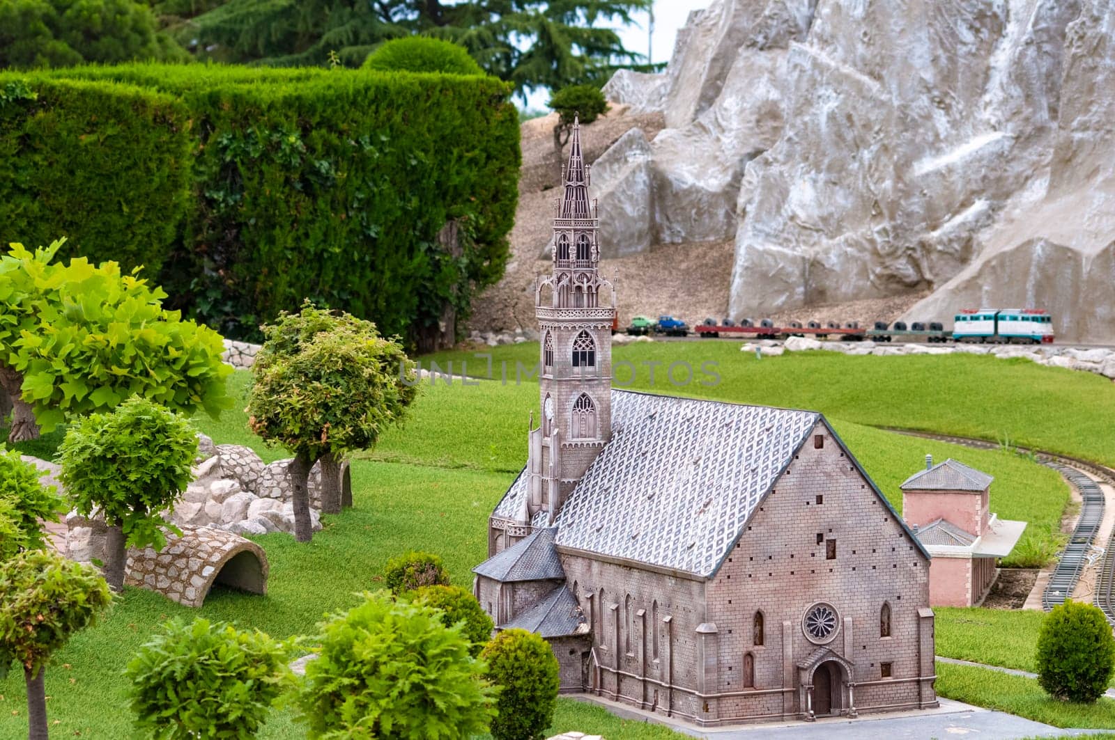 Viserba, Italy - June 25, 2024: Villa Manin at Theme park Italy in Miniature or Italia in Miniatura in Rimini, Italy - Reproduction of famous attractions in a small scale