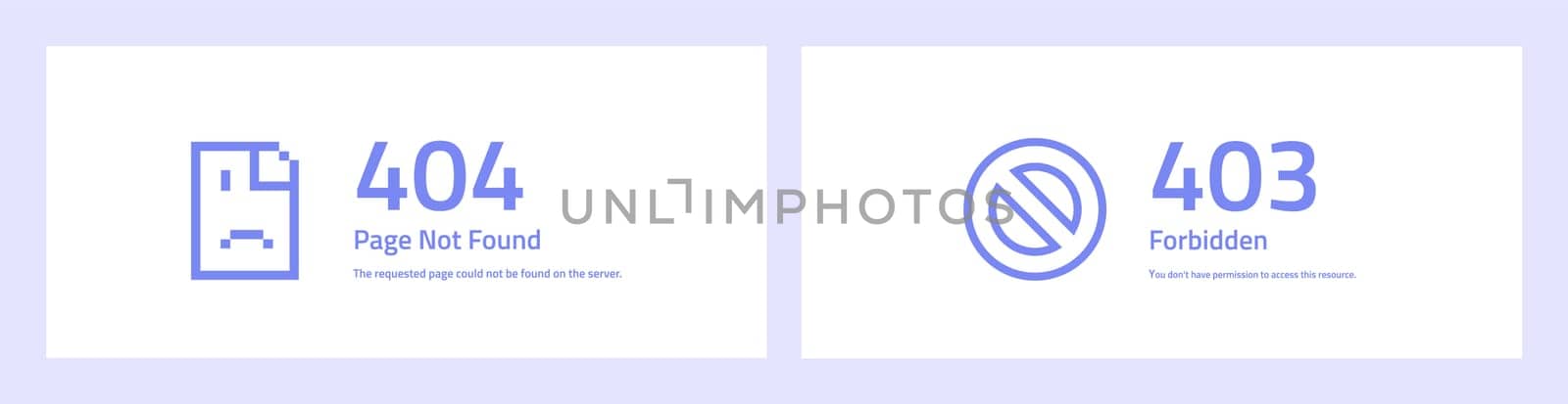 Web error pages layout vector design illustration