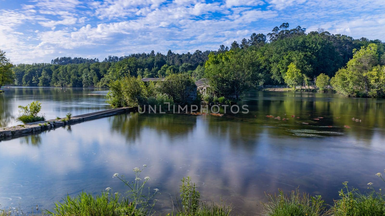 Azenhas de Adaufe, ancient water mills on the river, Braga, north of Portugal.