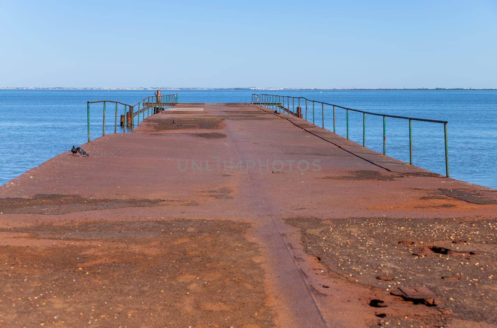 Pier by the Tagus river near Belem, Lisbon, Portugal