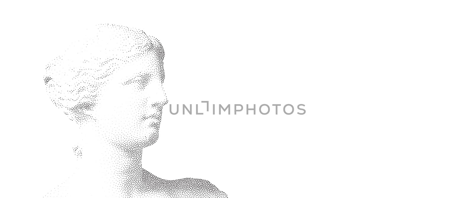 Halftone ancient sculpture. Stippling Venus