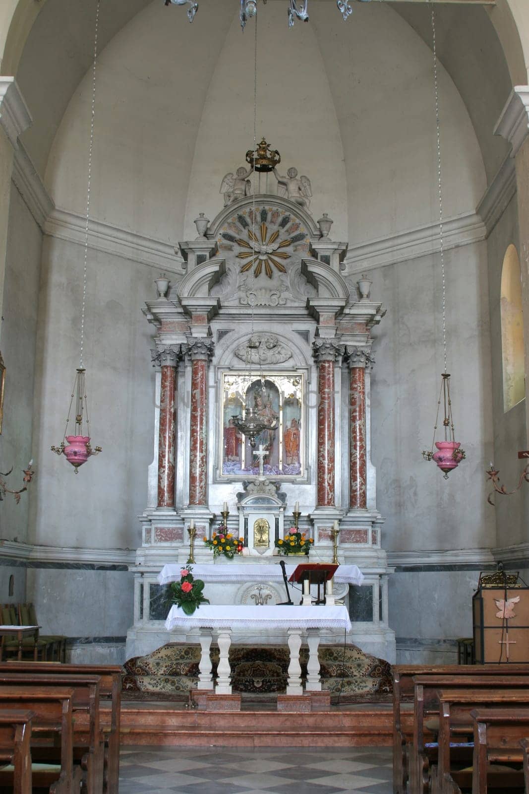 Main altar in the Church of the Helper of Christians in Orebic, Croatia