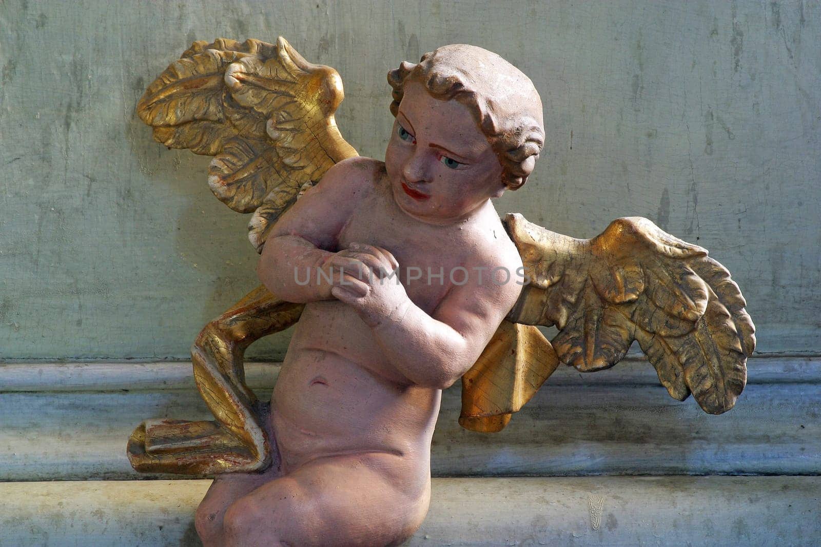 Angel statue in the Church of Our Lady of Jerusalem at Trski Vrh in Krapina, Croatia