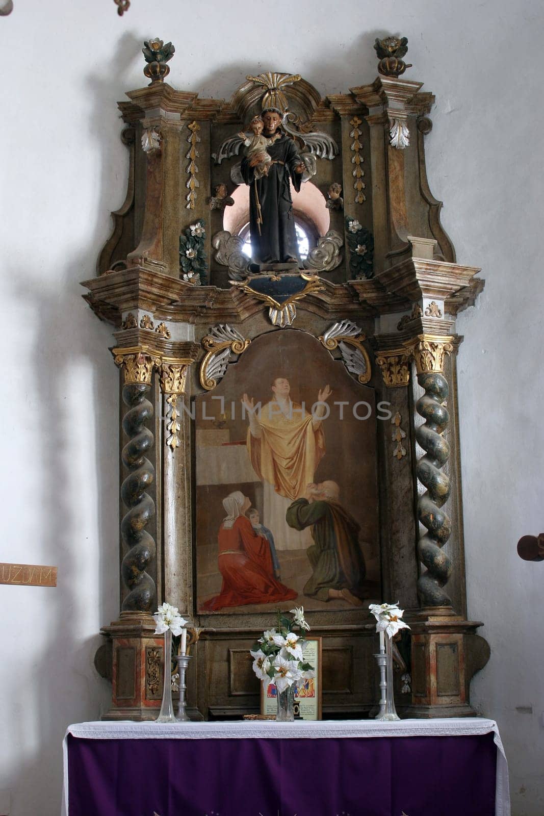 Altar of Saint Valentine in the church of St. Brice of Tours in Kalnik, Croatia