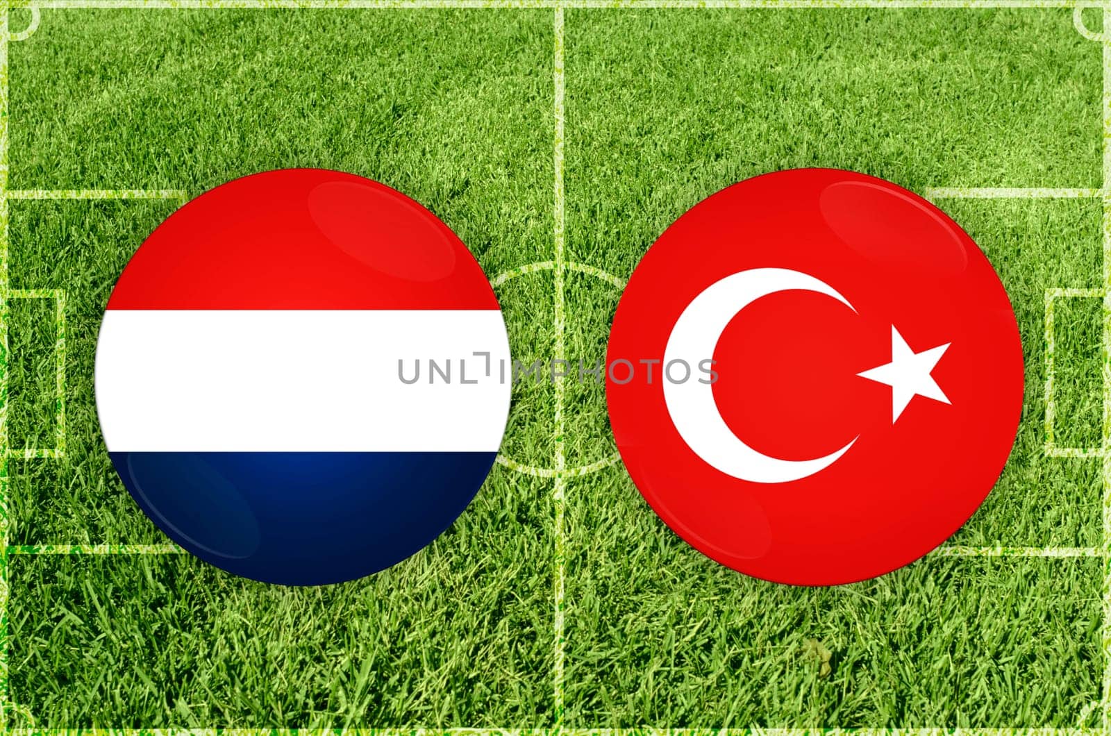 Illustration for Football match Netherlands vs Turkey