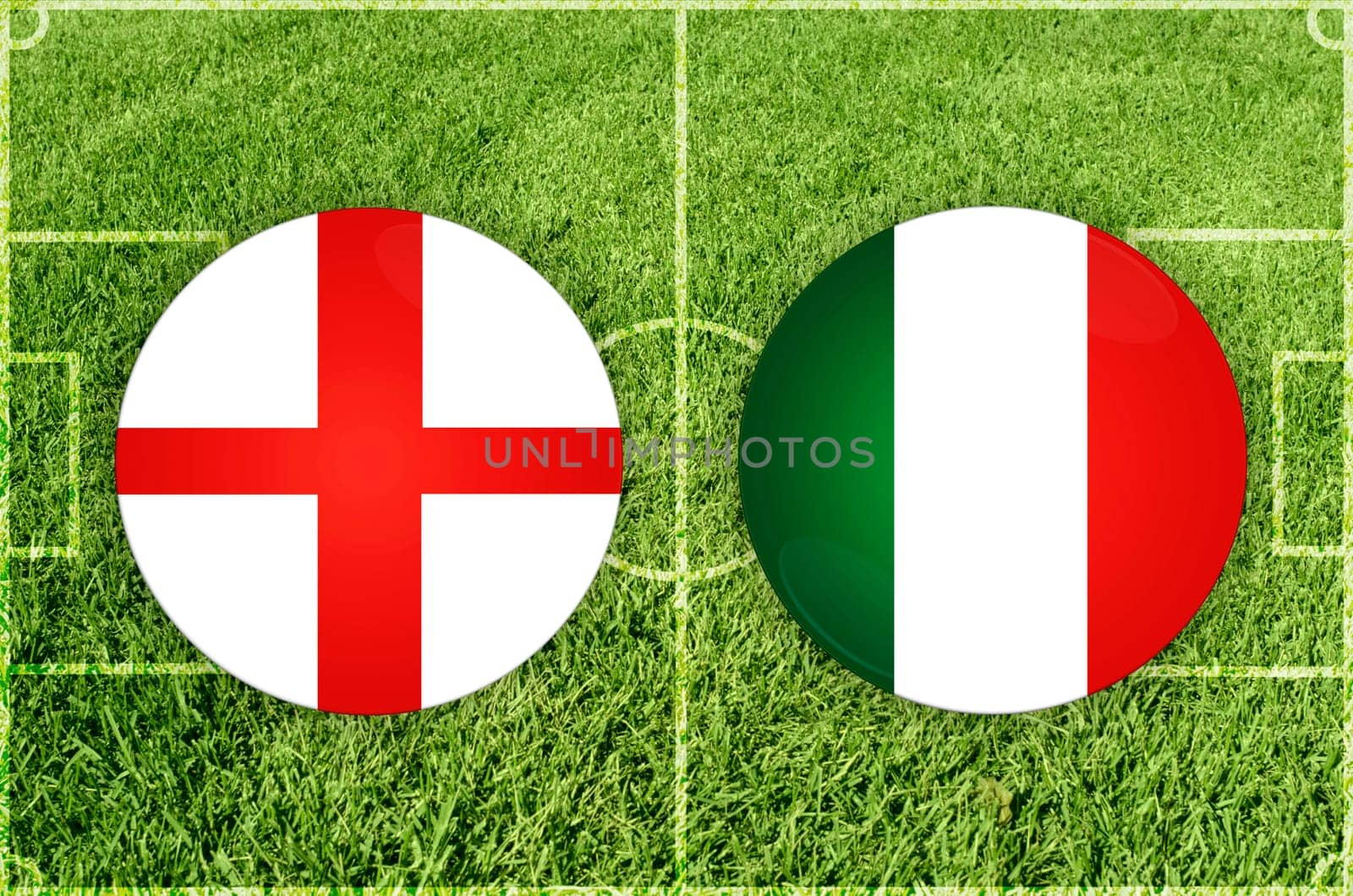 Illustration for Football match England vs Italy