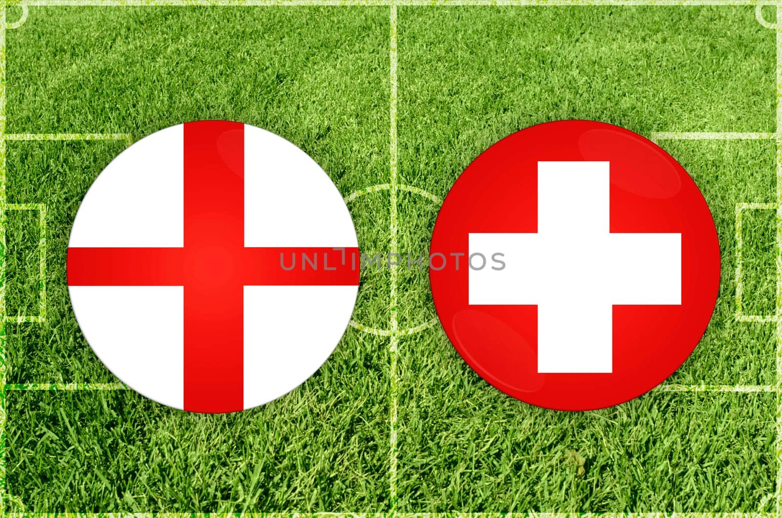 Illustration for Football match England vs Switzerland