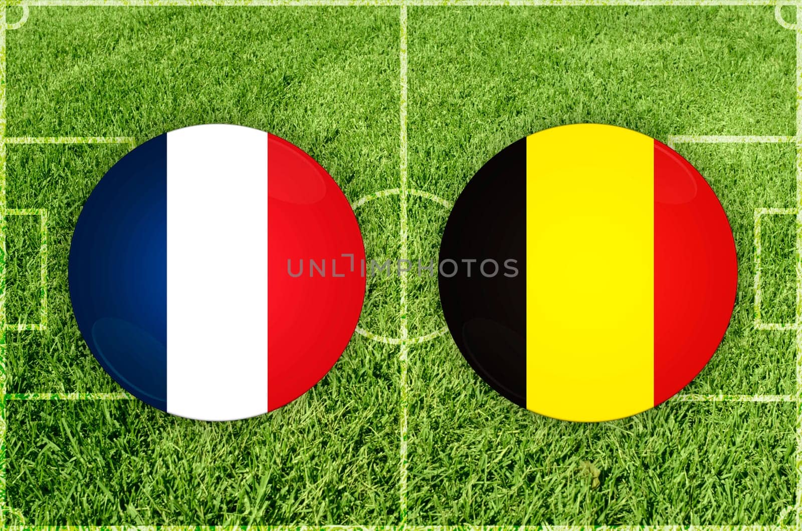 Illustration for Football match France vs Belgium