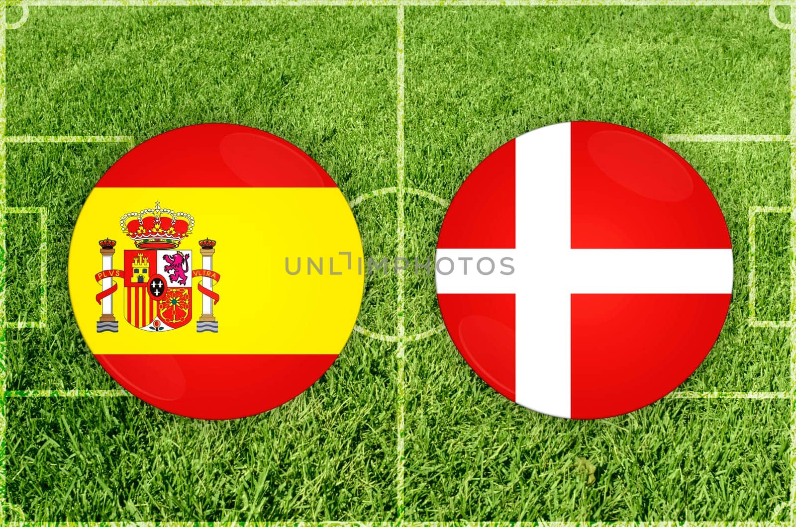 Illustration for Football match Spain vs Denmark