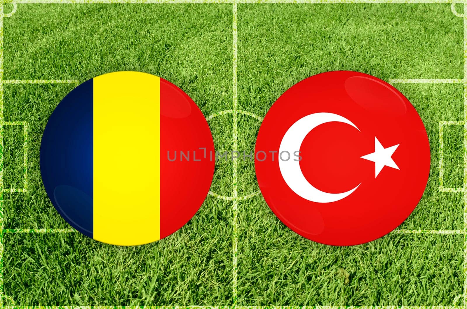 Illustration for Football match Romania vs Turkey