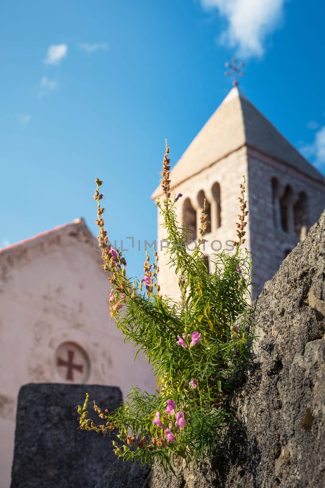 Benedictine Monastery and St. Andrew church in Rab town