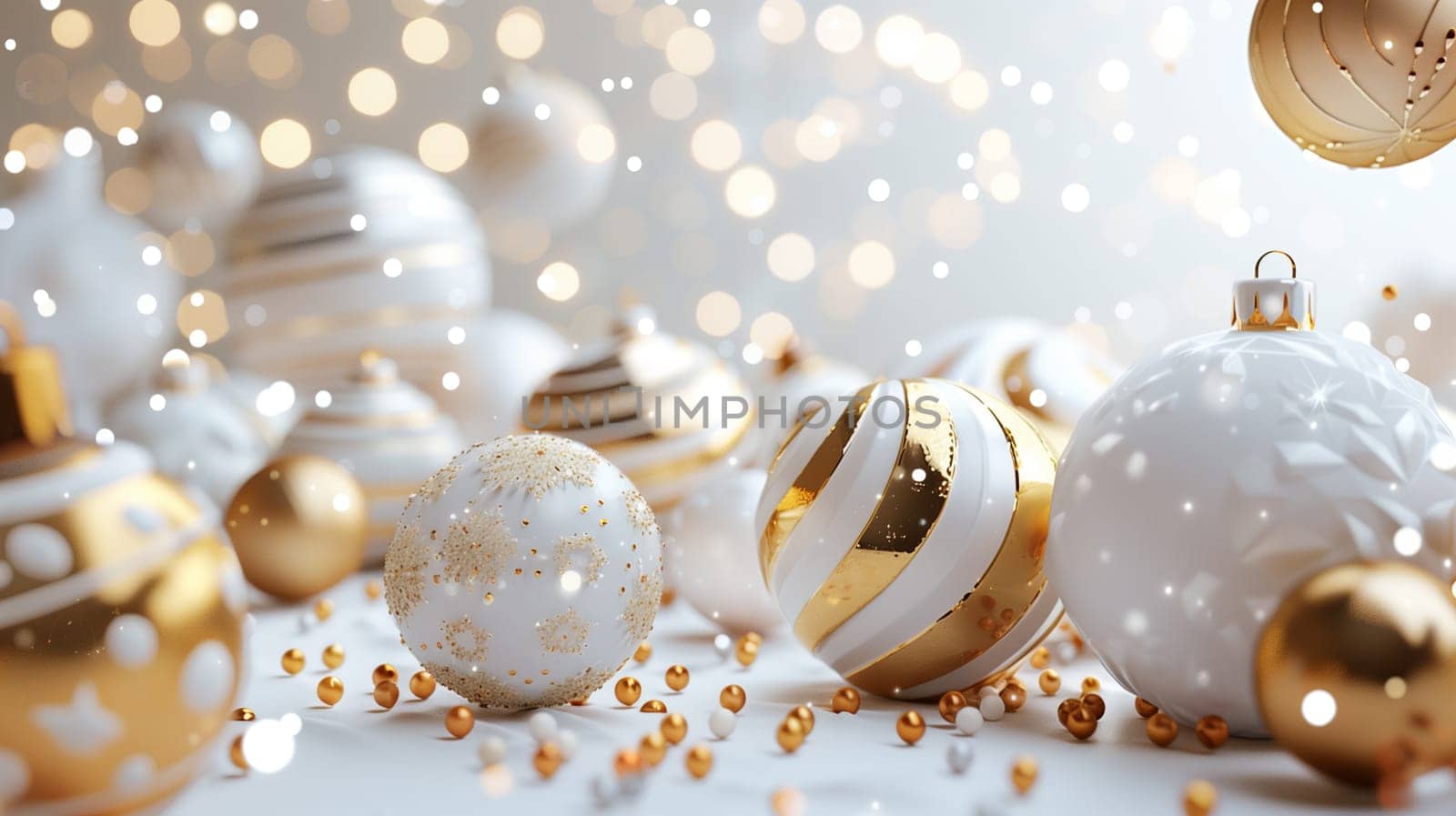 3d render. Winter holiday wallpaper. Festive white