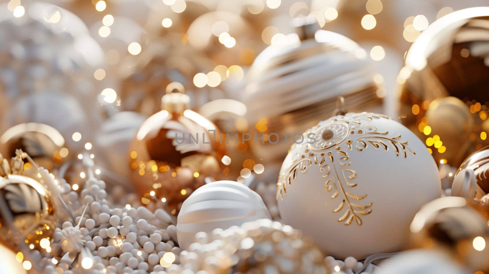 3d render. Winter holiday wallpaper. Festive white