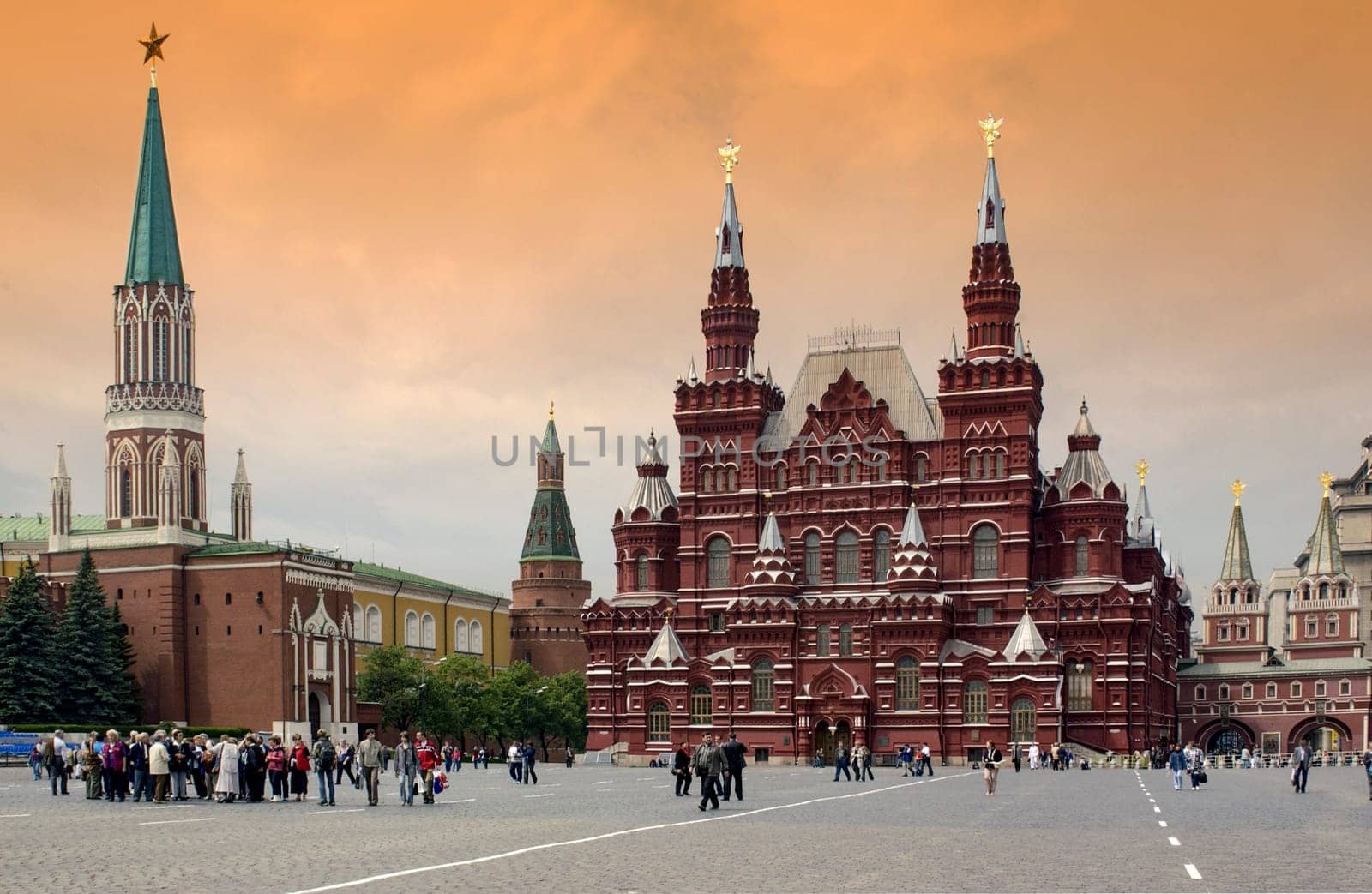 The State Historical Museum in Red Square in Moscow in the Russian Federation.