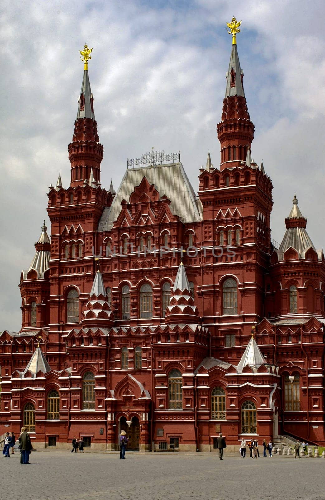 The State Historical Museum in Red Square in Moscow in the Russian Federation.