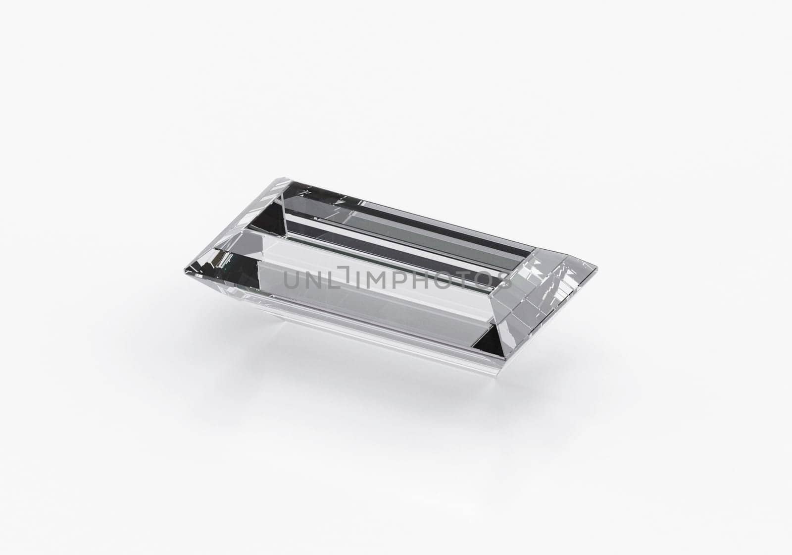 Diamond with reflection on white background
