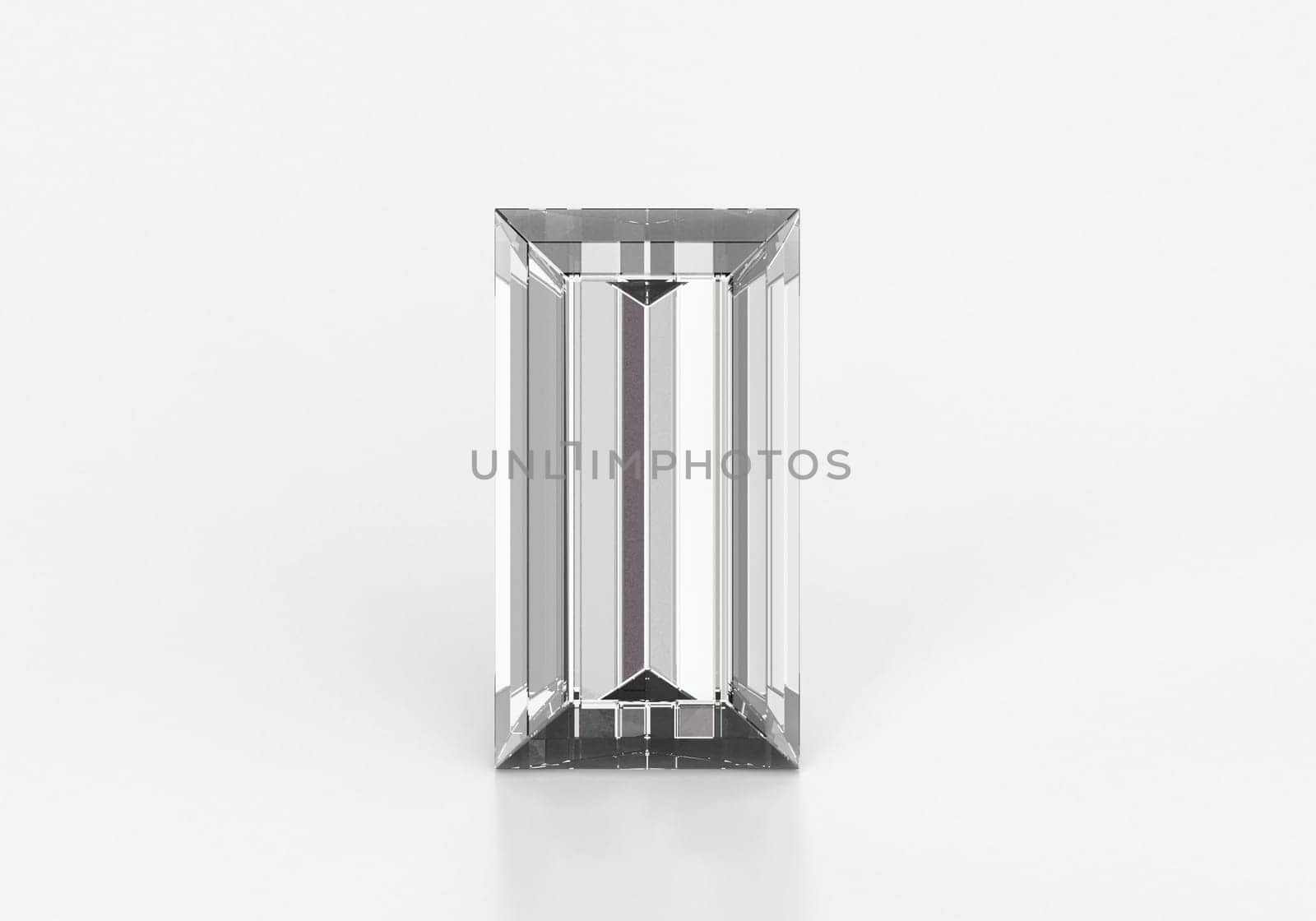 Diamond with reflection on white background