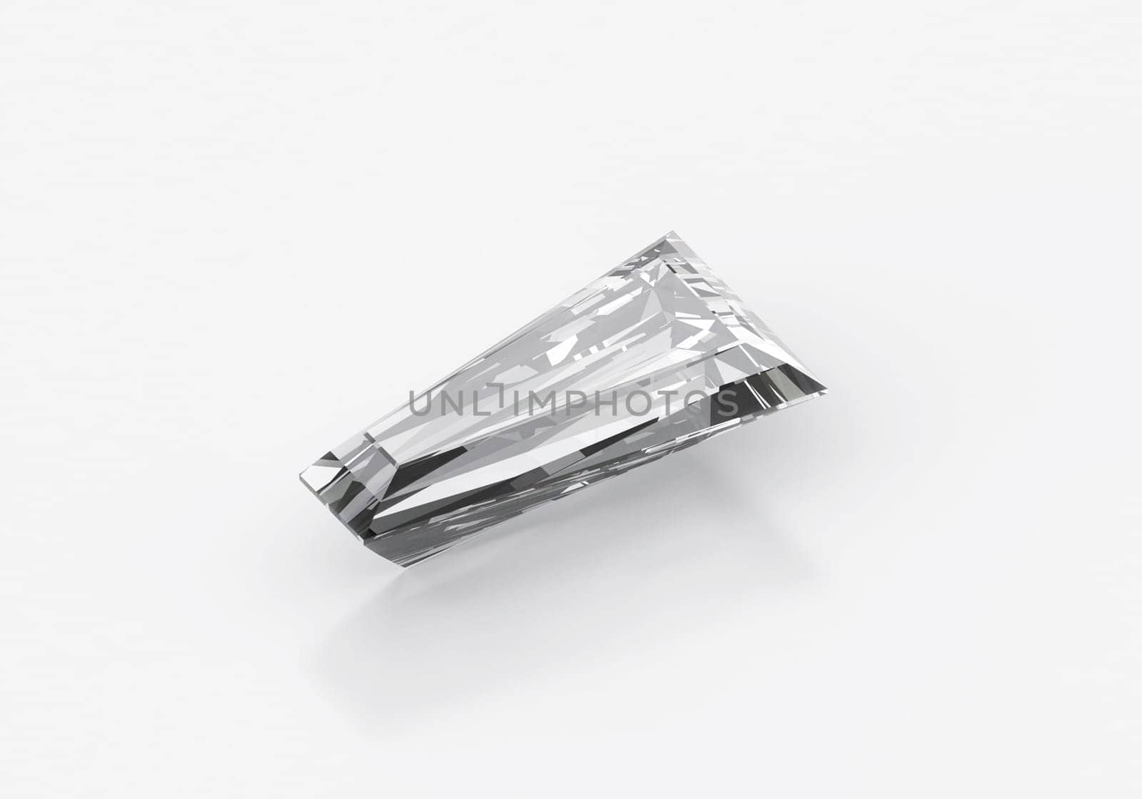 Diamond with reflection on white background