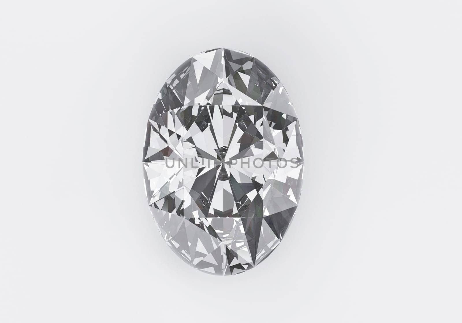 Diamond with reflection on white background