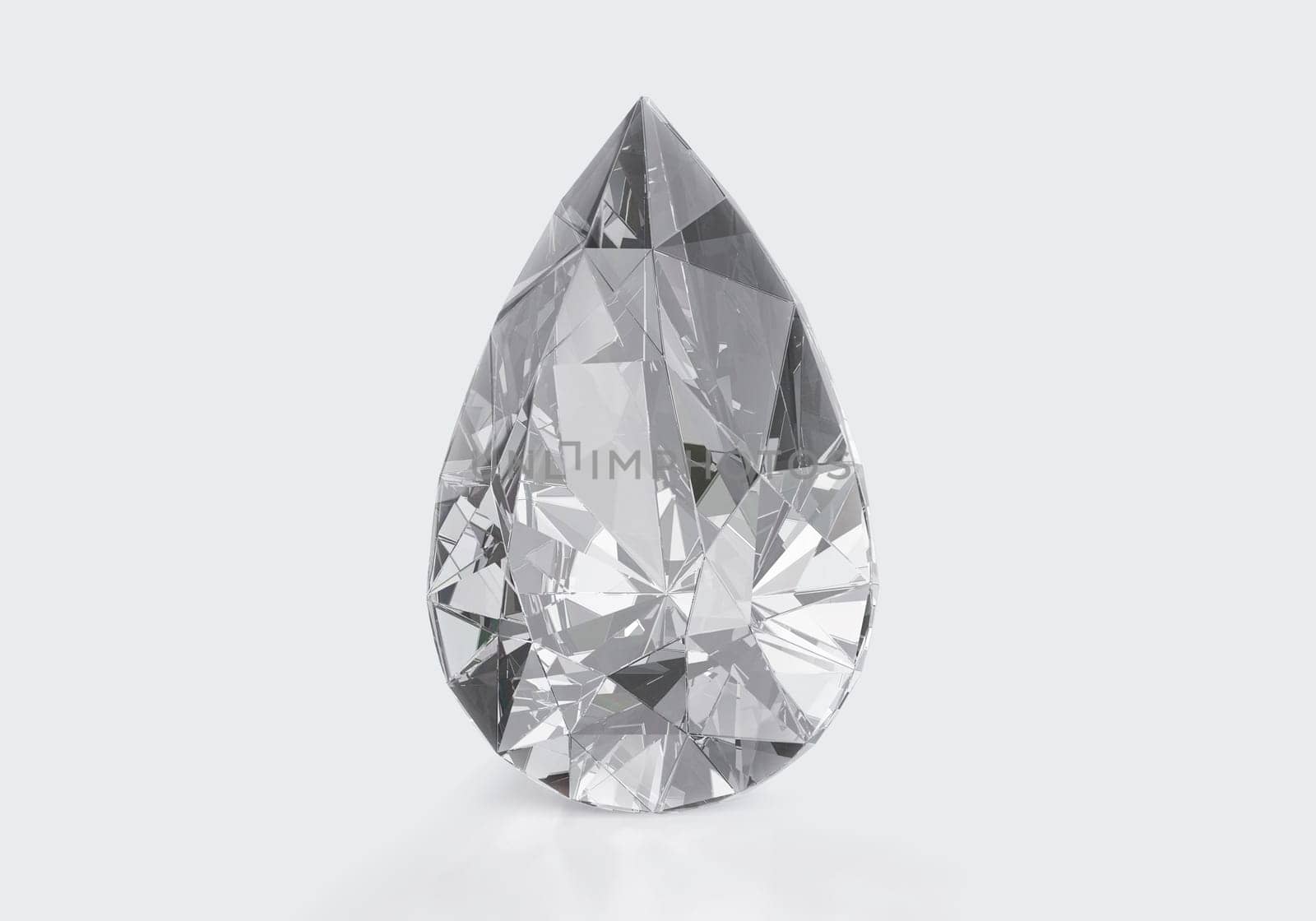 Diamond with reflection on white background