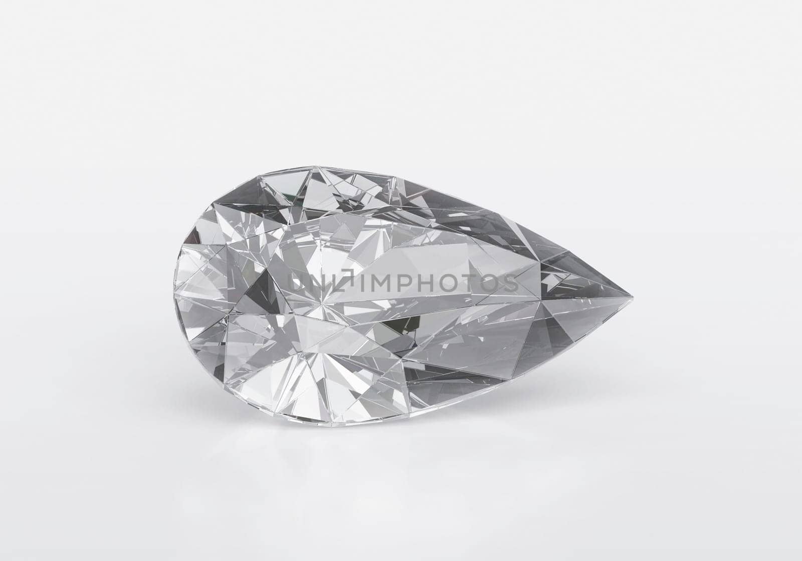 Diamond with reflection on white background