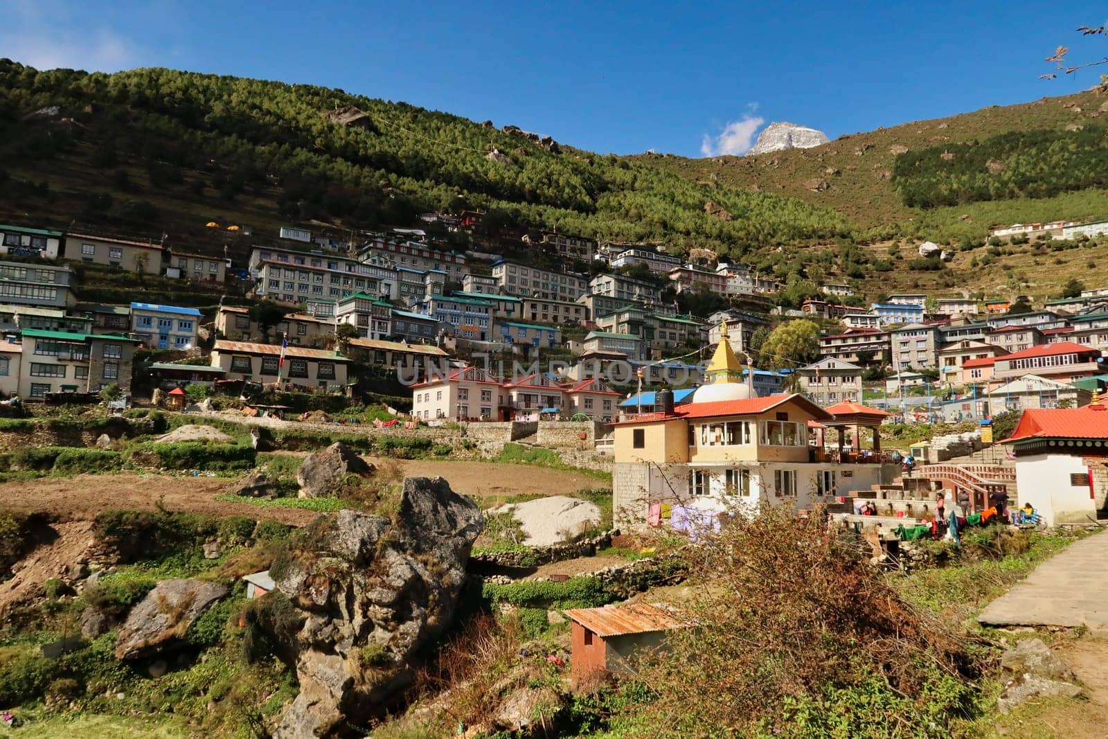 Arriving in Namche Bazar, Bazaar, Mount Everest Basecamp Trek, EBC, Nepal 2022