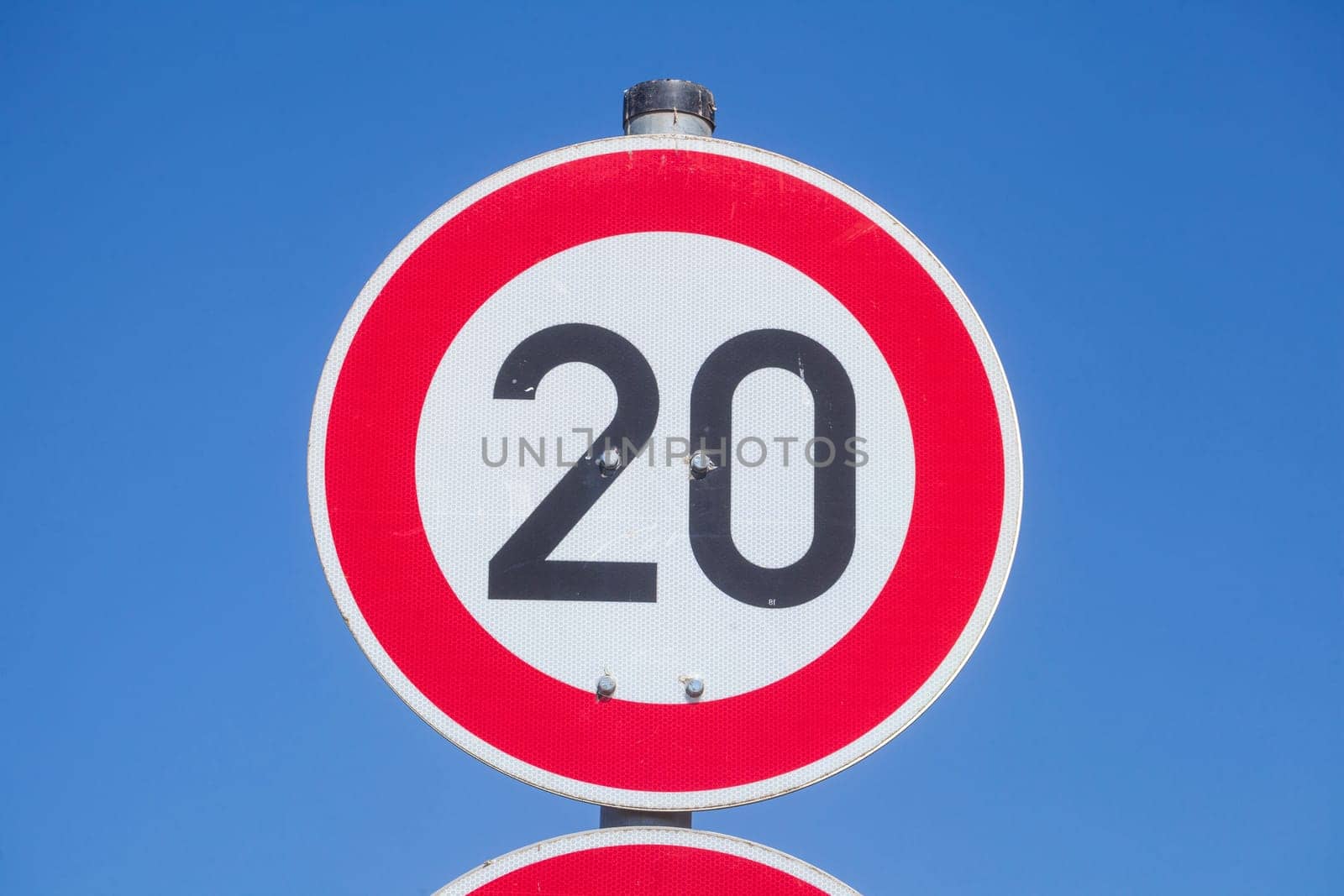 Traffic sign Maximum permitted speed twenty kilometers per hour, Germany