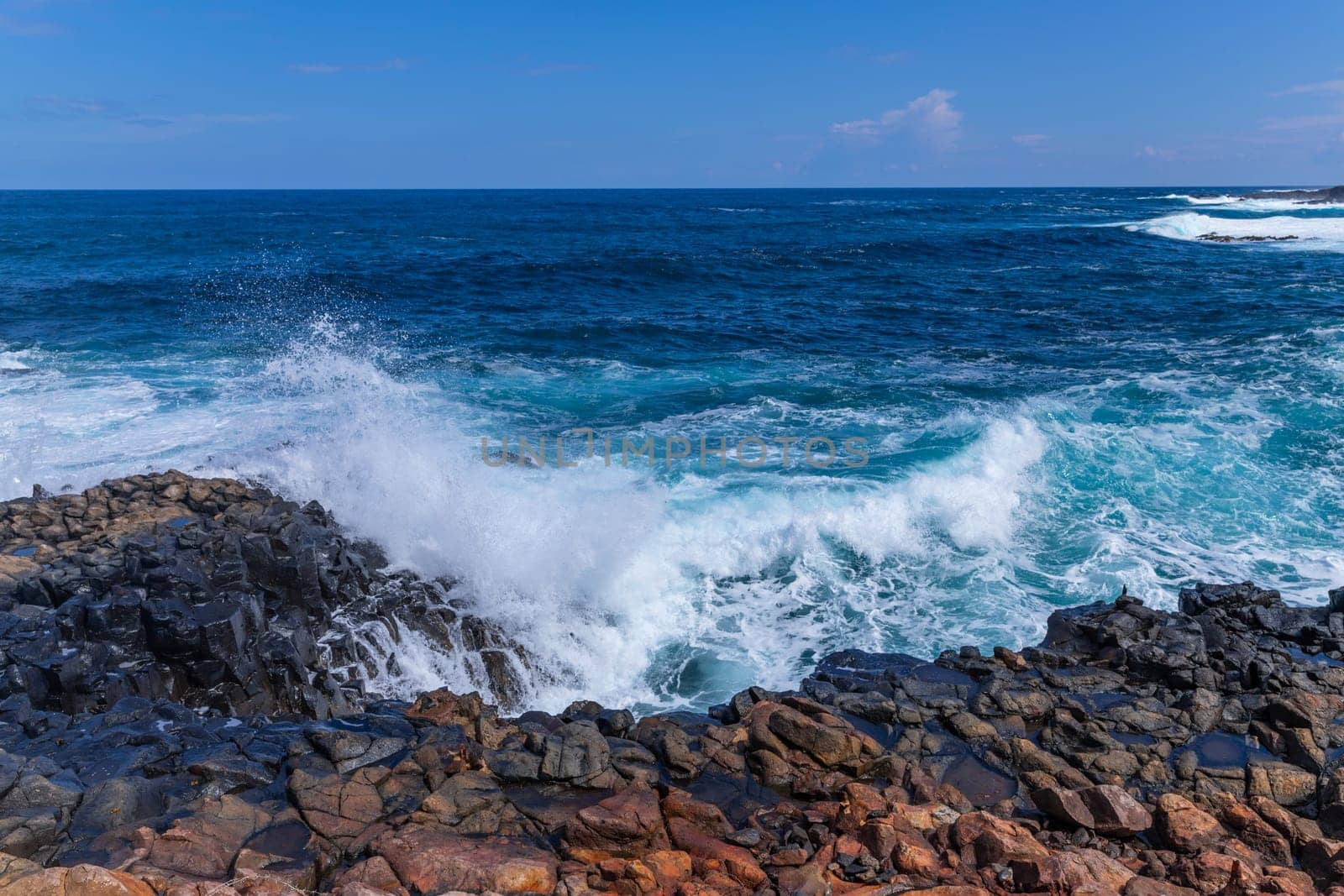 El Confital beach on the edge of Las Palmas, La Isleta peninsula. Gran Canaria, Spain