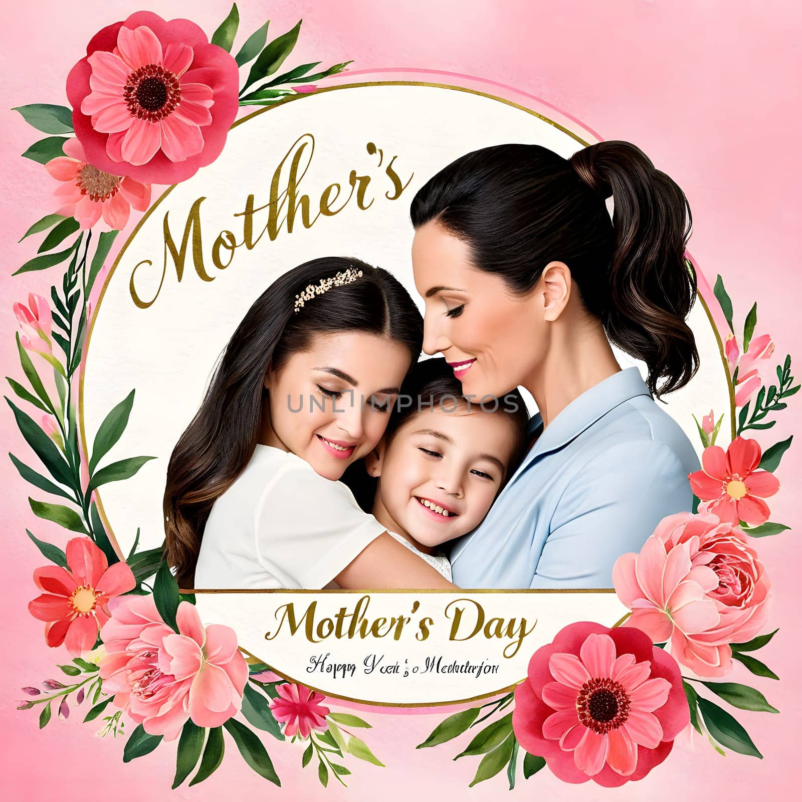 annually recurring Mother's Day with flowers and best wishes