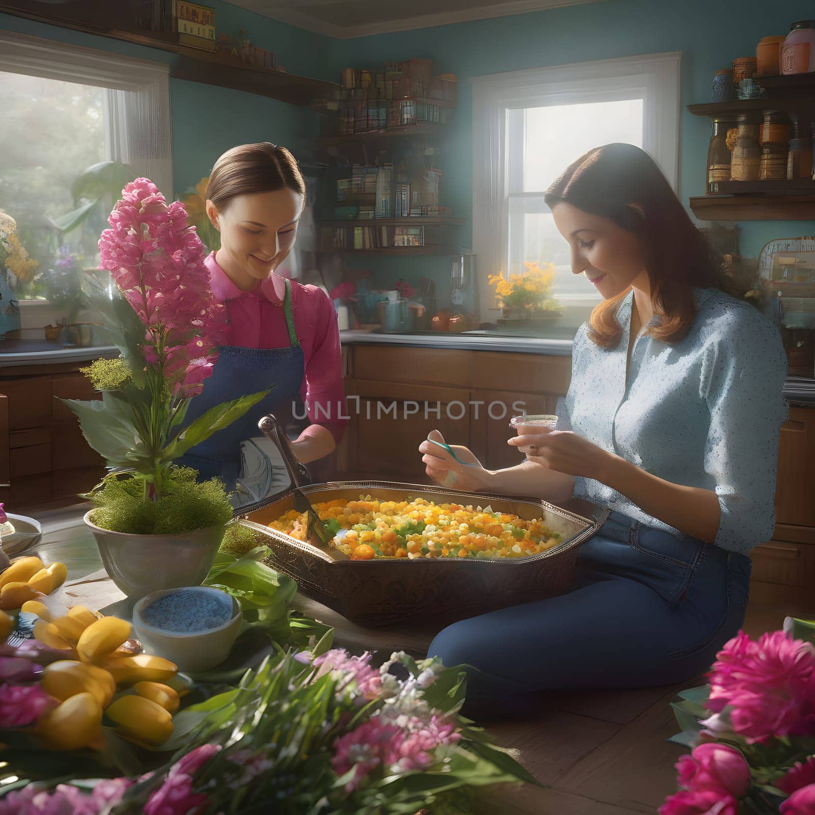 annually recurring Mother's Day with flowers and best wishes