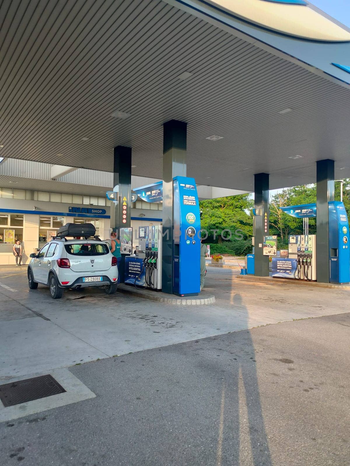 Zadar, Croatia - June 24, 2024: Ina gas station in Zadar, Croatia on June 24, 2024