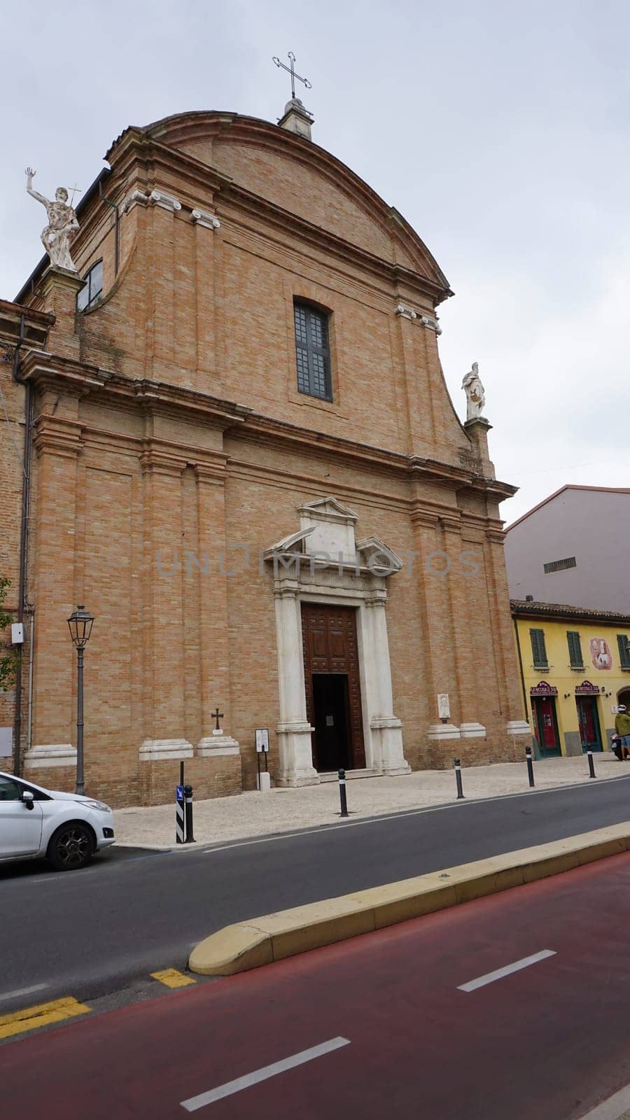 Rimini, Italy - June 25, 2024: The Church of San Giovanni Battista is the cathedral church of Rimini, Italy.